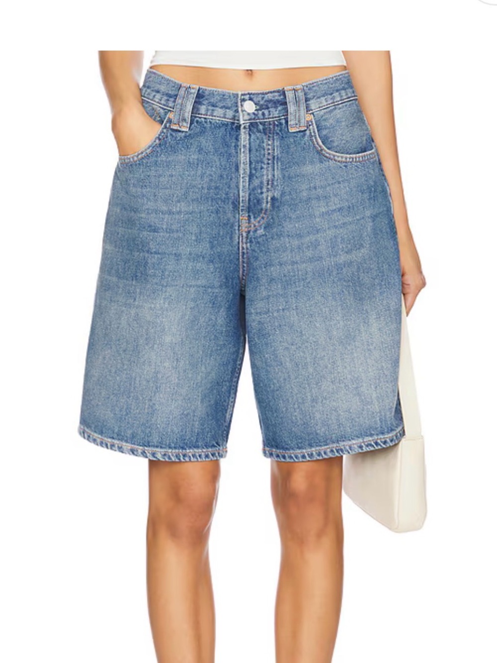 We The Free Light Blue Denim Bermuda Shorts